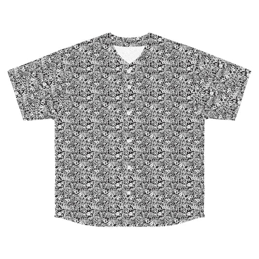 Men's Baseball Jersey - Abstract Black & White Design for Sports Fans