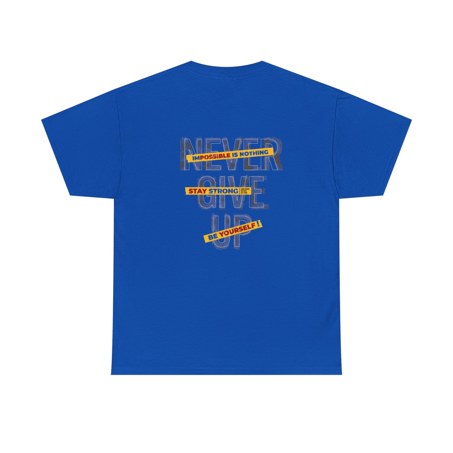 Inspirational Unisex Heavy Cotton Tee - "Never Give Up"