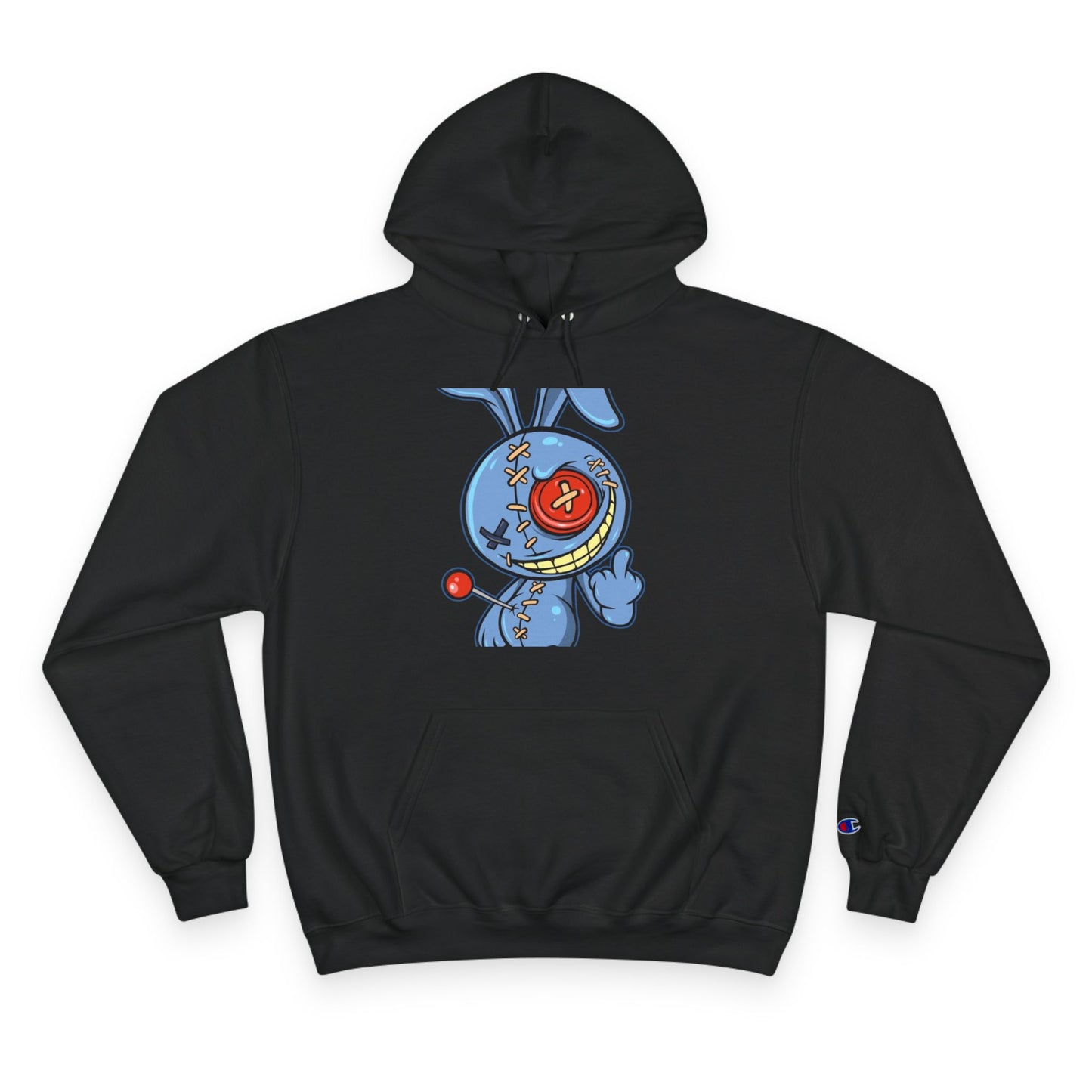 Whimsical Champion Hoodie with Unique Bunny Design