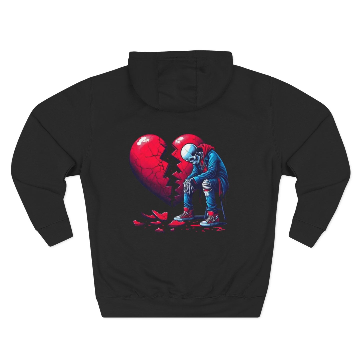 Heartbreak Art Fleece Hoodie - Cozy & Stylish for Lovers & Friends