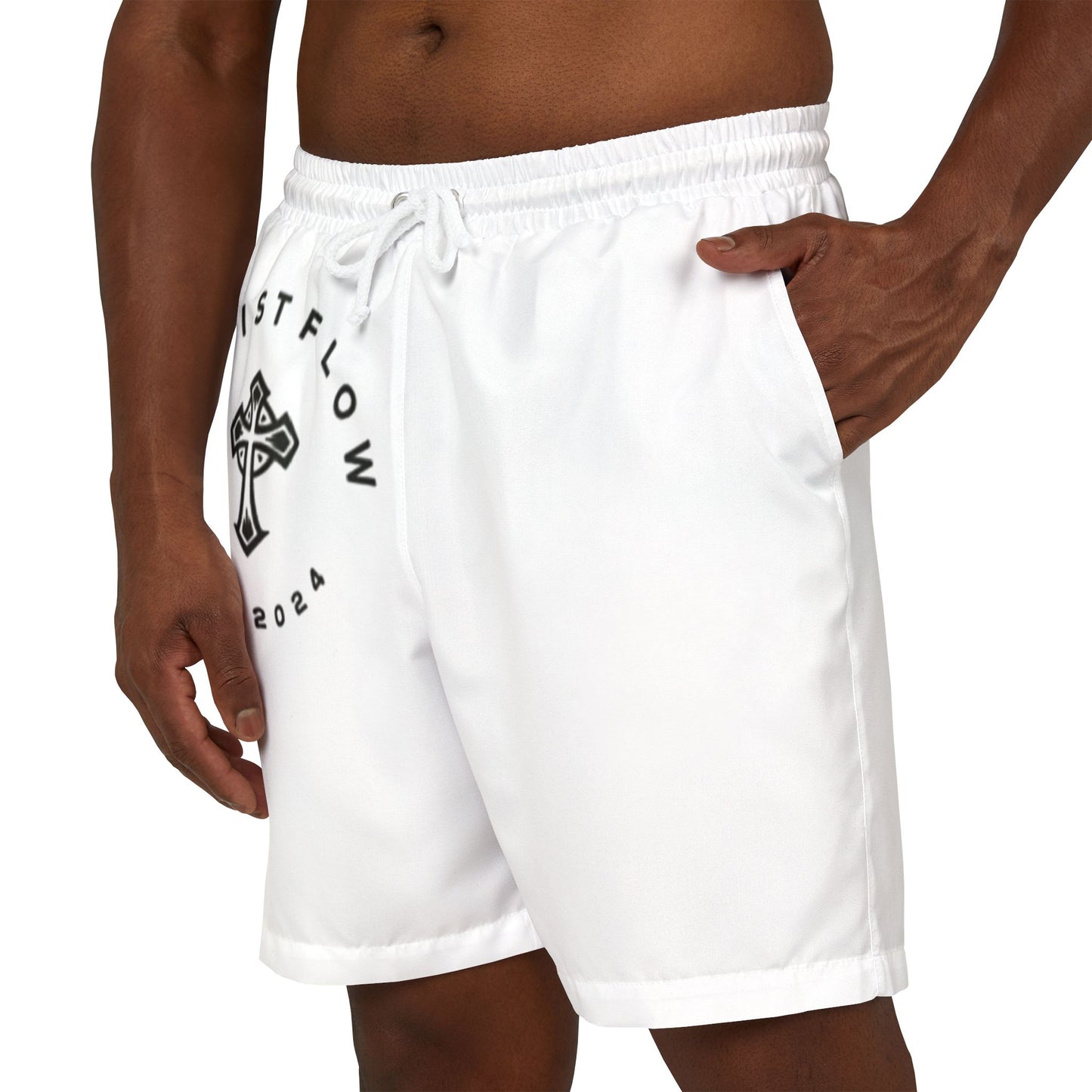 Stylish Unisex Swim Shorts with Cross Design - Perfect for Summer Fun