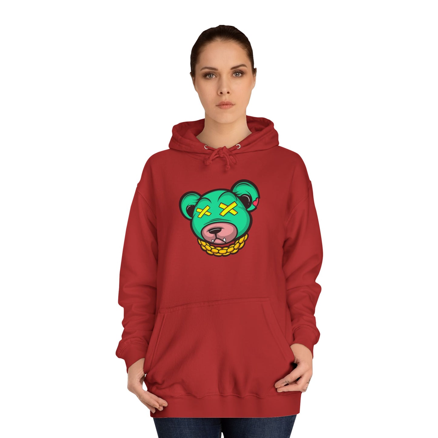 Cool Cartoon Bear Unisex College Hoodie