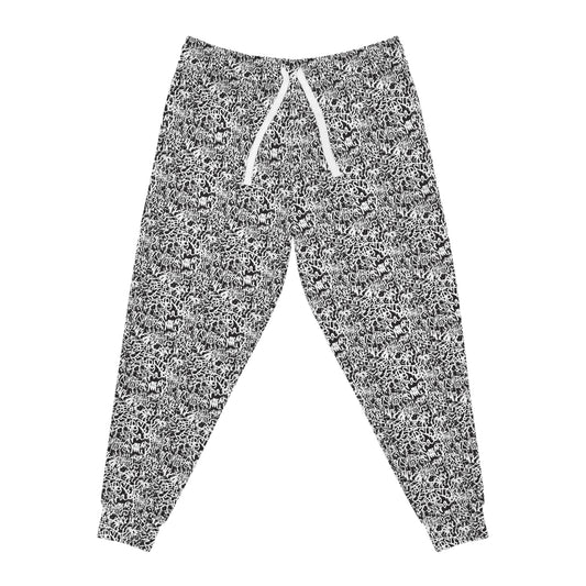 Stylish Black & White Athletic Joggers for Active Lifestyle