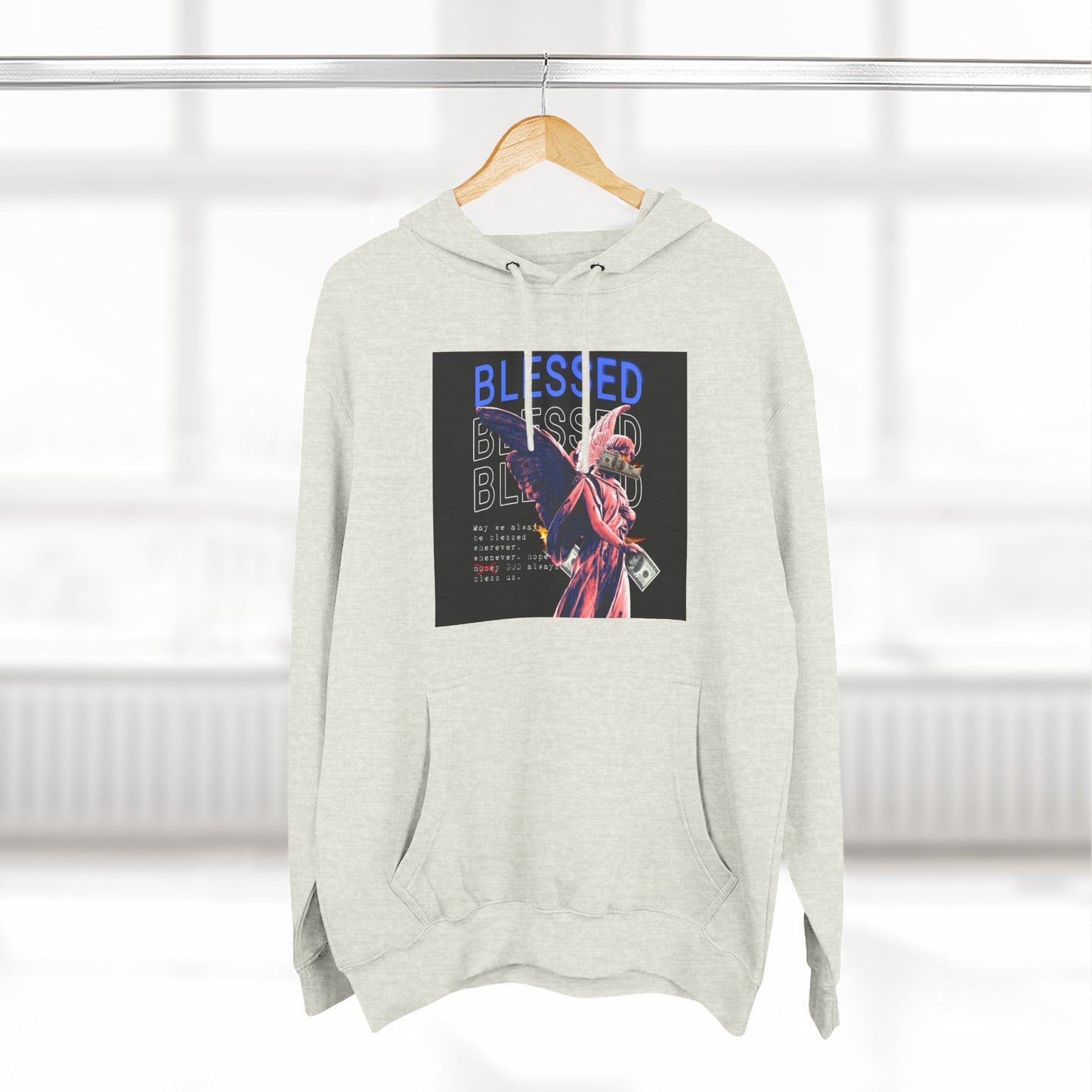 Blessed Three-Panel Fleece Hoodie - Cozy, Stylish Hoodie for Inspirational Comfort