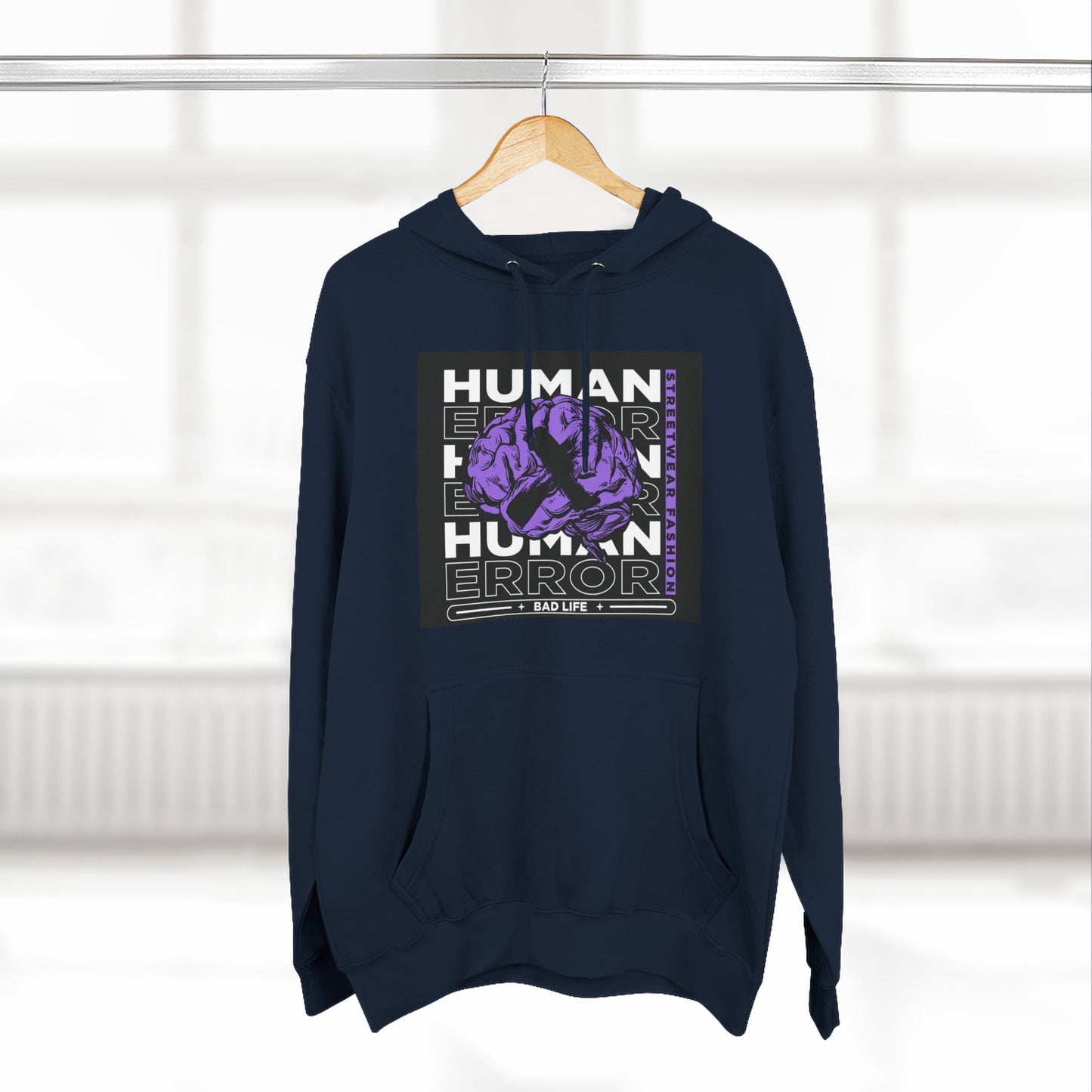 Human Error Graphic Fleece Hoodie - Cozy Streetwear for Everyday Comfort