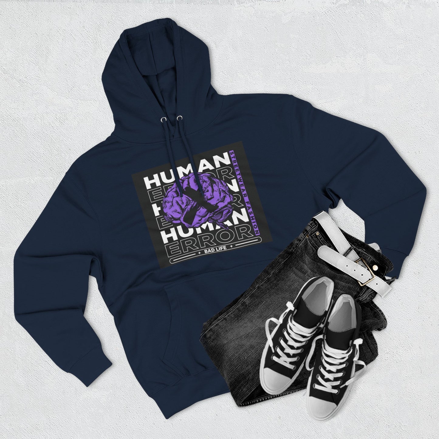 Human Error Graphic Fleece Hoodie - Cozy Streetwear for Everyday Comfort